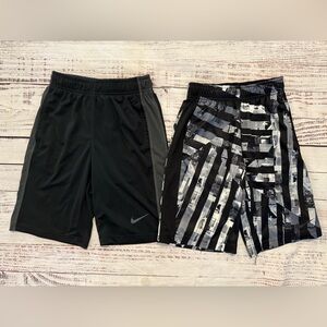 2 Pair Nike Shorts Grey Black Boys Small 8